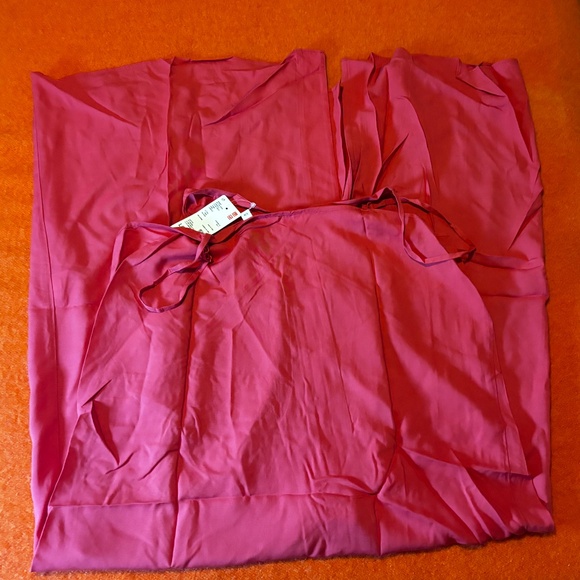 Uniqlo pink button down camisole flare maxi dress NWT - Picture 7 of 7